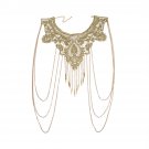 Gothic Necklace Lace Fake Collar Metal Body Chain Flower Lace Bikini Body Chain Golden