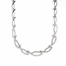 Graduated Nines Simulated Diamond CZ Sterling Silver Necklace N4241