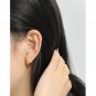 Graduation Letter C Shape 925 Sterling Silver Stud Earrings Yellow Gold