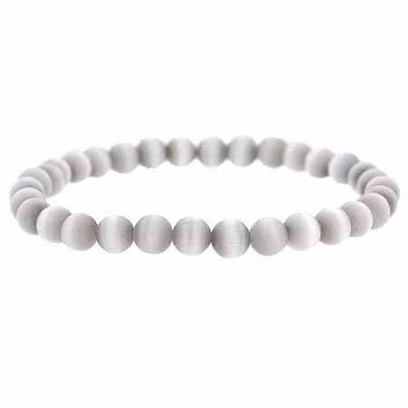 Gray Cats Eye Beaded Stretch Bracelet B5021GRY