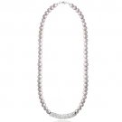 Gray Freshwater Cultured Pearl & Crystal Bar Necklace N13412FGPL