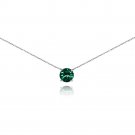 Green Solitaire Choker Necklace made with Swarovski Crystals in 925 Silver N15596E