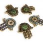 Hamsa Hand Connectors; Multi Strand Links; Evil Eye ConJewelry Findings DIY Jewelry CZ Links Gold