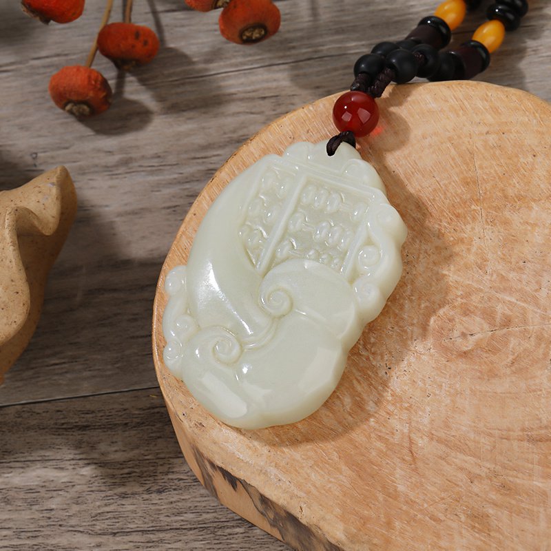 Happy Hetian jade abacus white
