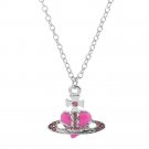 Heart Pendant Necklace Couple Love Pendant Necklace Rhinestone Love Heart Jewelry WHITE