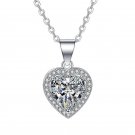 Heart Pendant Necklaces For Couple Love Heart Pendant Birthday Anniversary Jewelry Gift SILVER