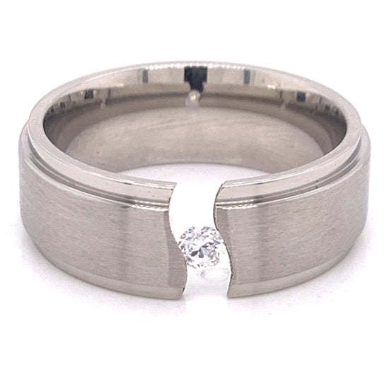 Highly Polished CZ Stainless Steel Ring - ZRJ2286