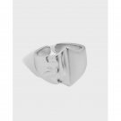 Holiday Irregular Wide New 925 Sterling Silver Adjustable Ring Yellow Gold