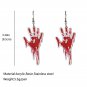Horror Skull Earrings Bloodstained Handprint SOS Acrylic Earrings 2