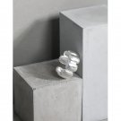 Hot Geometry Ellipse 925 Sterling Silver Adjustable Ring Rhodium