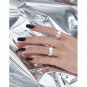 Hot Geometry Ellipse 925 Sterling Silver Adjustable Ring Rhodium