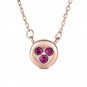 Hot Mini Pink CZ Heart 925 Sterling Silver Necklace Rose Gold