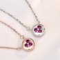 Hot Mini Pink CZ Heart 925 Sterling Silver Necklace Silver