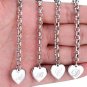 Initial Letter Alphabet Charm Bracelets Stainless Steel Heart Bracelet for Women silver