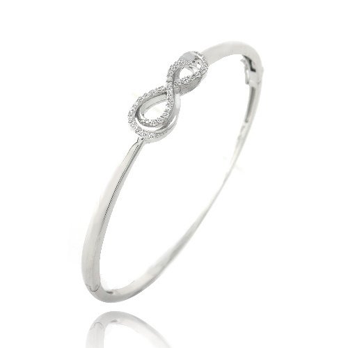 Intertwined Infinity CZ Bangle Bracelet BABR13301