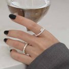 Irregular Face 925 Sterling Silver Adjustable Ring Silver