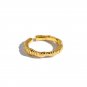 Irregular Face 925 Sterling Silver Adjustable Ring Silver