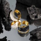 Irregular Wide 925 Sterling Silver Adjustable Ring White