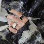 Irregular Wide 925 Sterling Silver Adjustable Ring White