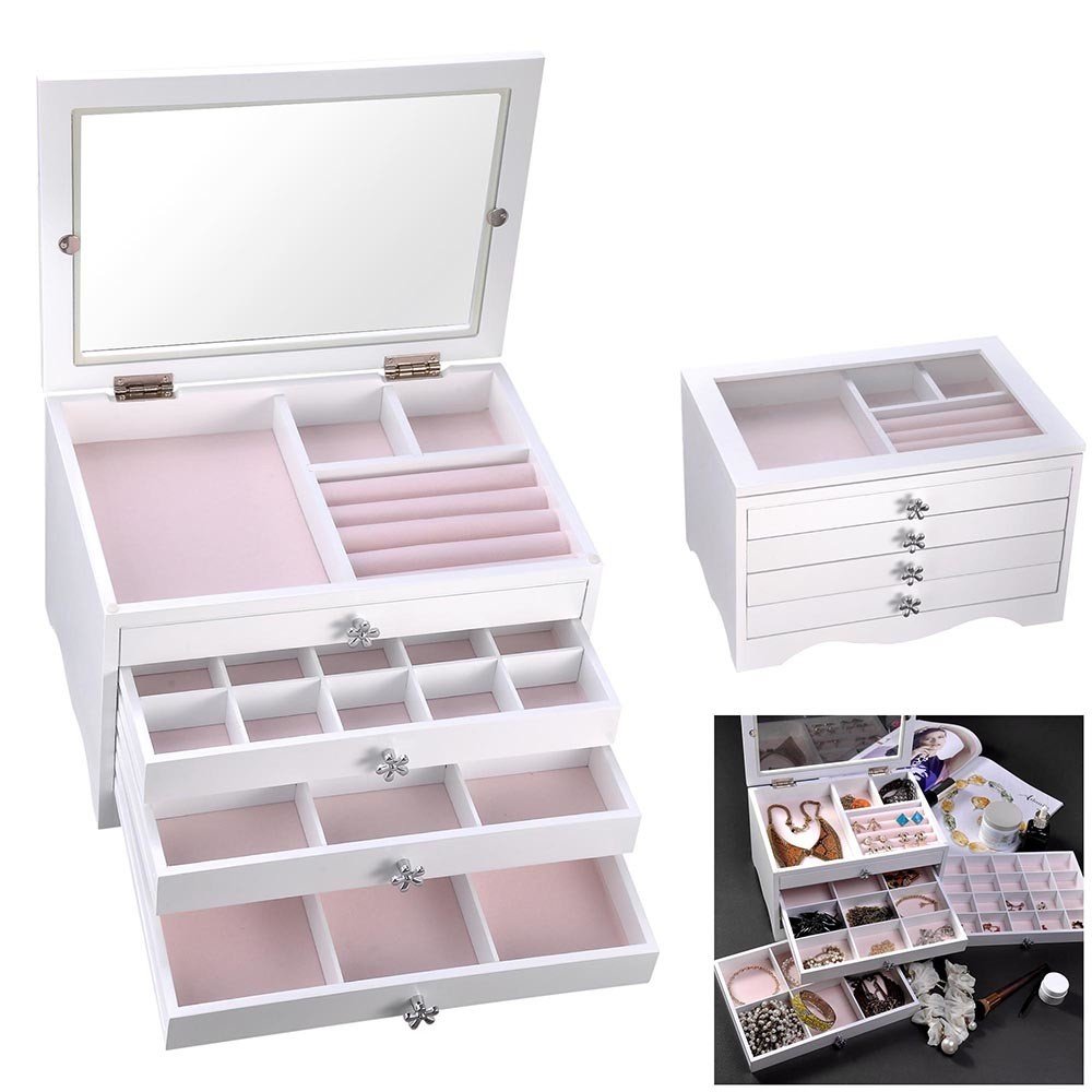 JEWELRY BOX (BIG 3 DRAWERS) white