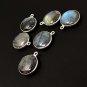 Labradorite Gemstone Charms; Sterling SilvJewelry Making Jewelry Supplies 19.5x16mm Default Title
