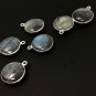 Labradorite Gemstone Charms; Sterling SilvJewelry Making Jewelry Supplies 19.5x16mm Default Title