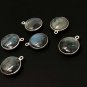 Labradorite Gemstone Charms; Sterling SilvJewelry Making Jewelry Supplies 19.5x16mm Default Title