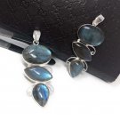 Labradorite Gemstone Pendant; Sterling SDIY Pendant Jewelry Supplies Gifts for Her 1 Pc B) 2