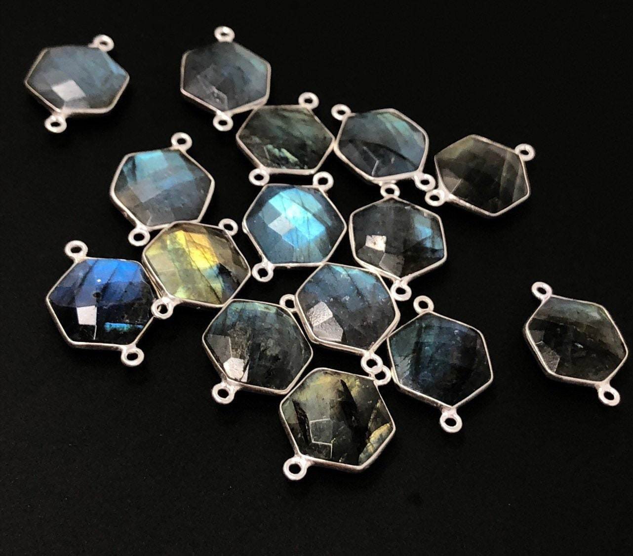LabHexagon Shape Double Bail Connectors Jewelry Findings for Jewelry Making 23x15mm Default Title