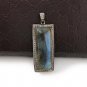 Labradorite PendanNatural Labradorite Pave Pendant Oxidized Sterling Silver Pendant Default Title