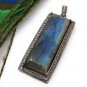 Labradorite PendanNatural Labradorite Pave Pendant Oxidized Sterling Silver Pendant Default Title