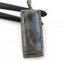 Labradorite PendanNatural Labradorite Pave Pendant Oxidized Sterling Silver Pendant Default Title