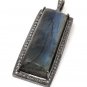 Labradorite PendanNatural Labradorite Pave Pendant Oxidized Sterling Silver Pendant Default Title