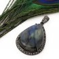 Labradorite Pendant; GemsPave Diamond Pendant Oxidized Silver Pendant Gifts for Her Default Title
