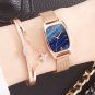 Ladies Quartz Watch Bracelet Set Blue Watch + Bracelet