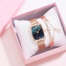 Ladies Quartz Watch Bracelet Set Pink Watch + Bracelet