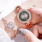 Ladies Watch Bracelet Set Rose Gold Black Watch + Rose Gold Bracelet