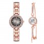 Ladies Watch Bracelet Set Rose Gold Brown Watch + Rose Gold Bracelet