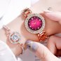 Ladies Watch Bracelet Set Rose Gold Green Watch + Rose Gold Bracelet