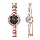 Ladies Watch Bracelet Set Rose Gold Grey Watch + Rose Gold Bracelet