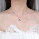 Lady Natural Moonstone Dragonfly 925 Sterling Silver Necklace Silver