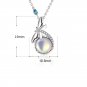 Lady Natural Moonstone Dragonfly 925 Sterling Silver Necklace Silver
