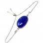 Sterling Silver Adjustable Bracelet AAA Quality Lapis Lazuli Bracelet Gifts for Her Default Title