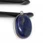 Lapis Lazuli Gemstone Charm; Lapis Lazuli Silver Charm; DIY Jewelry Making; 24x15.75mm Default Title