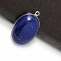 Lapis Lazuli Gemstone Charm; Sterling Silver Charm for DIY Jewelry Making; 26x17x7mm Default Title
