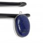 Lapis Lazuli Gemstone Charm; Sterling Silver Charm for DIY Jewelry Making; 26x17x7mm Default Title