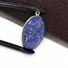 Lapis Lazuli Gemstone Charm; Sterling Silver Charm; DIY Jewelry Making; 29x18x5.5mm Default Title