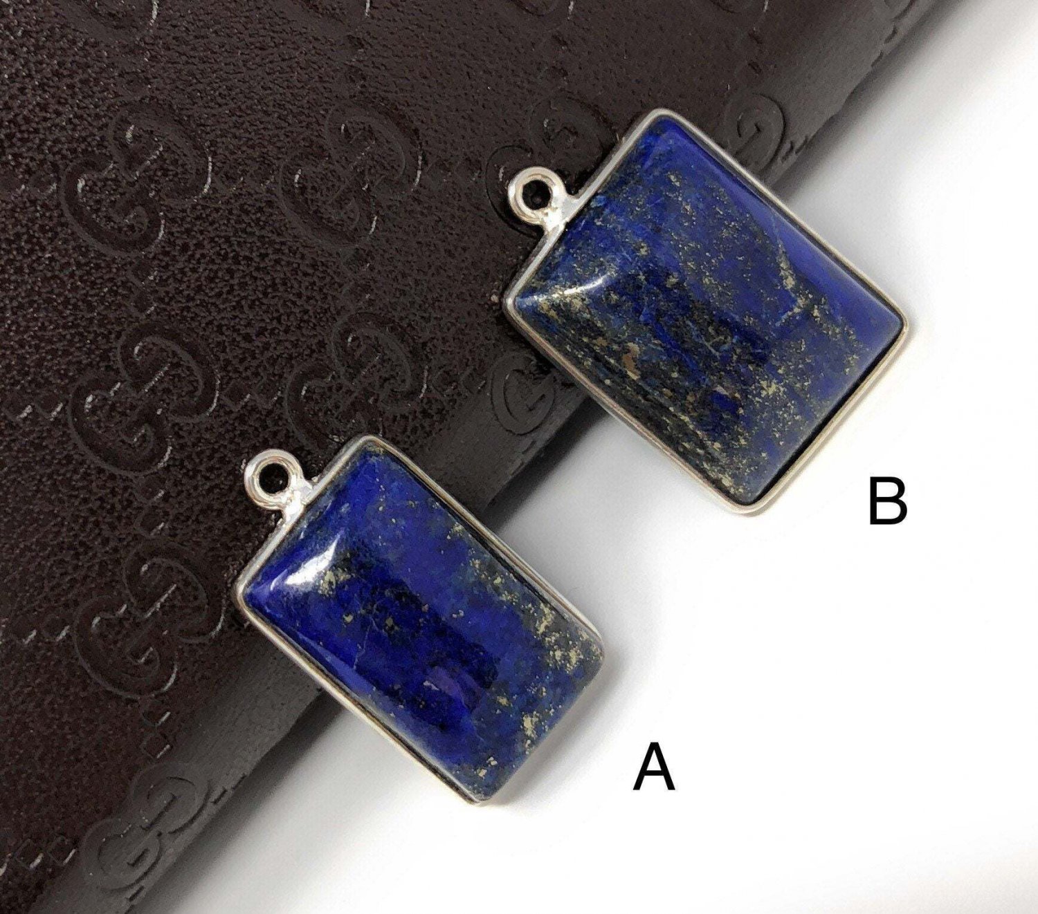 LapiLapis Lazuli Charms Bezel Charms Jewelry Supplies for DIY Jewelry Making B- 22 x 15.5 x 5