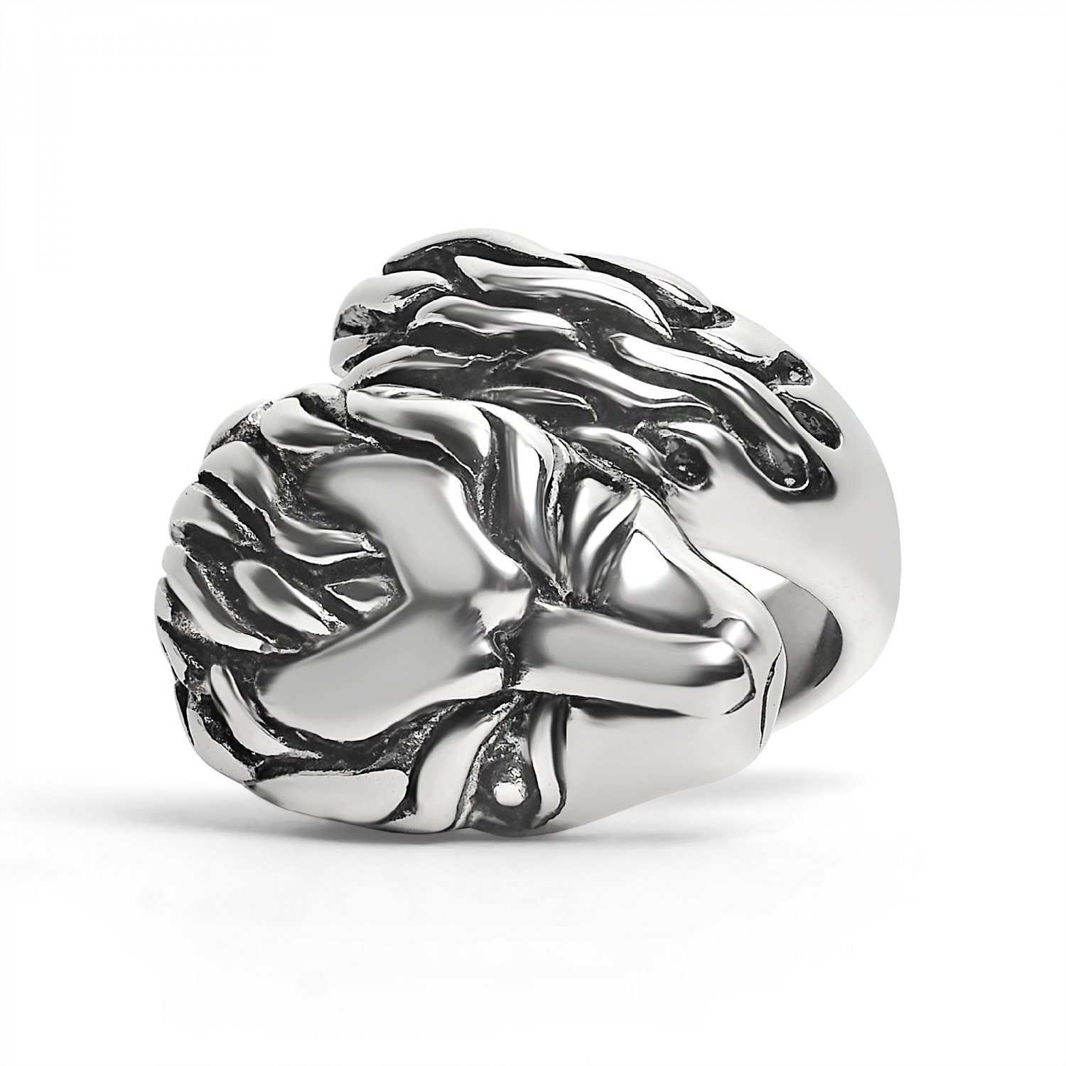 Large Detailed Fox Stainless Steel Ring - SCR4006