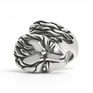 Large Detailed Fox Stainless Steel Ring - SCR4006
